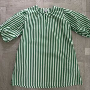 AYR Green and White Striped Dress